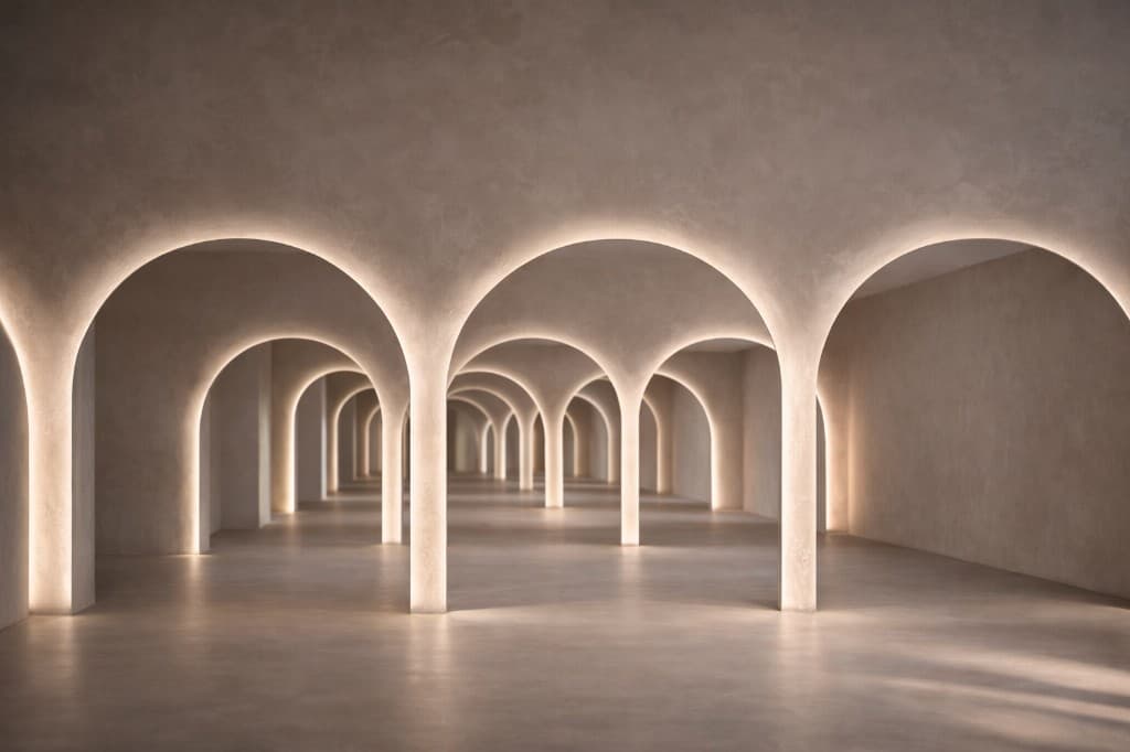 Alva Pilates — warm lit arches and serene studio architecture